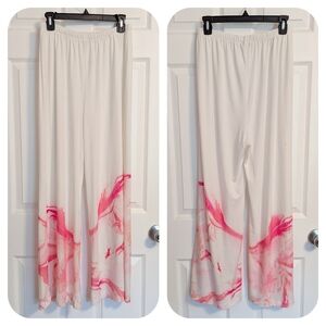Cloth & Portrait Wide Leg Flowy Pants Galaxy White Pink Medium